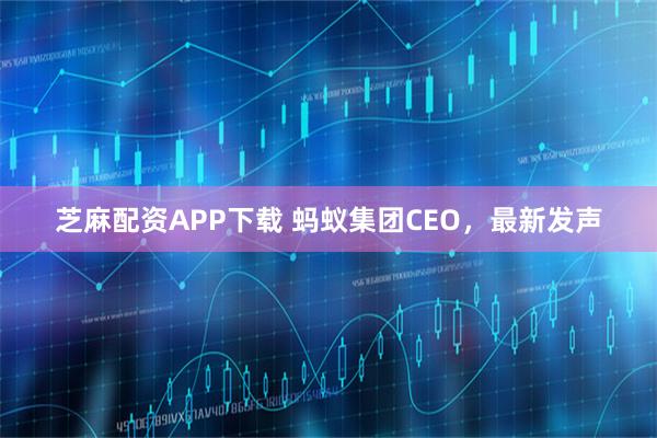 芝麻配資APP下載 螞蟻集團CEO，最新發聲